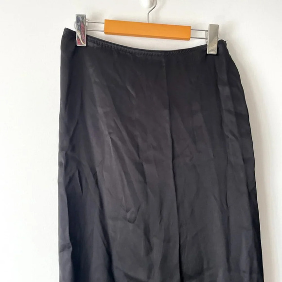Zara Long Satin Effect Slip Maxi Skirt NWT Black Size Small - Picture 8 of 12